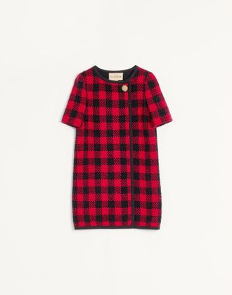 Valentino Short Dress in Damier Tweed Wo