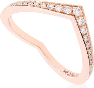 Messika Fiery Diamond Pave Pink Gold Diamond Wedding Ring, Size 50