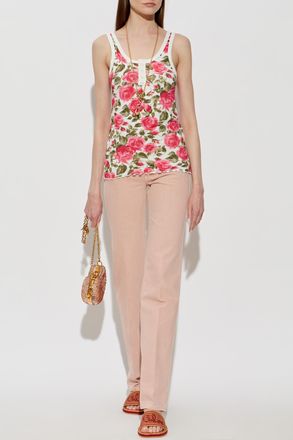 Chlo&eacute; Floral Motif Top, Womens, Pink