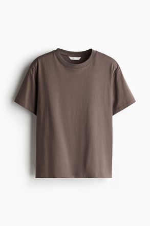 H&M T-Shirt aus Baumwolle - Dunkles Graubraun
