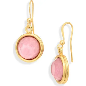 Karine Sultan Round Drop Earrings in Gold/pink at Nordstrom