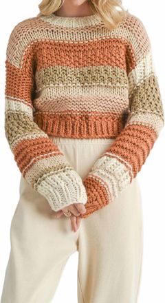 Sadie & Sage Butter Pecan Chunky Sweater In Brick Multi
