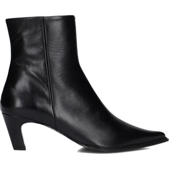 Zinda Schoenen, Dames, Zwart, 37 EU, Leer, Zwarte Leren Enkellaarzen voor Dames