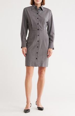 BOSS Dertoa Long Sleeve Shirtdress in Grey at Nordstrom Rack, Size 2