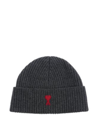 Ami Grey Textured Beanie Hat