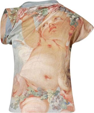 Vivienne Westwood Cherubic-Print Fitted Top with Artistic Detailing