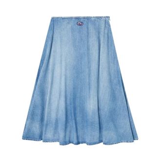 Diesel A-Line Midi Rok - Dames - Spijkerrokken - Blauw - W25 - Denim - Rokken