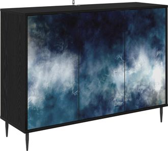 vidaXL Aparador Raalte Roble Negro 102 X 33 X 76 Cm Vidaxl