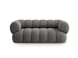 Cosmopolitan Design Sof&aacute; 2 plazas de terciopelo gris