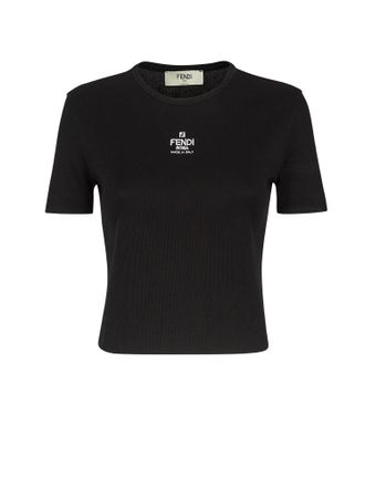 Fendi Ribbed Cotton T-Shirt