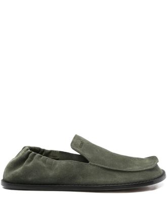Loewe round-toe suede loafers - Green
