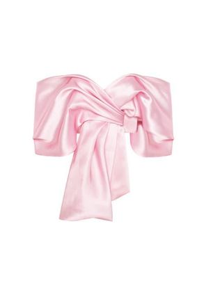 Milla Pink Organza Off-Shoulder Blouse With Meringue Flounces at Nordstrom, Size X-Small