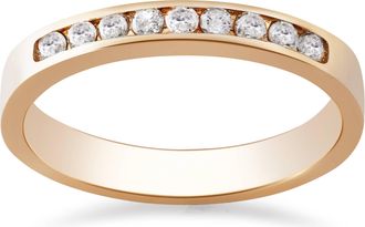 Pompeii3 Rose Gold 1/4ct Round Diamond Wedding Ring 14K Size Selectable
