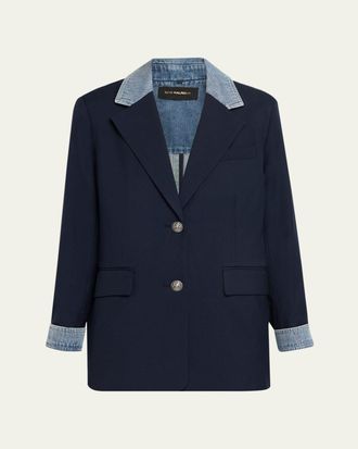 Kobi Halperin Silva Single-Breasted Mixed Media Jacket