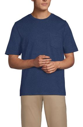 Lands End Super-T Short Sleeve T-Shirt with Pocket in Nautical Blue Heather at Nordstrom, Size Xx-Large