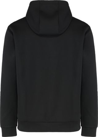 Emporio Armani Mens Hooded Sweatshirt Technical Fabric Black Polyester Jumpers Sweater