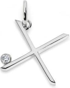Monica Vinader Lab Grown Diamond Initial Pendant in Sterling Silver X at Nordstrom