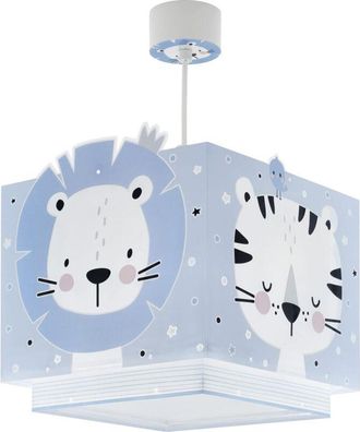 Dalber Dalber - Lampada da soffitto per bambini Baby Jungle blu Jungle Orso Leone Tigre Coniglio