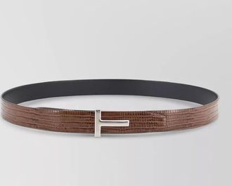 Tom Ford reversible crocodile-effect leather belt