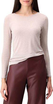 Oroblù Perfect Line Modal & Cashmere Blend T-Shirt in Beige at Nordstrom, Size X-Small
