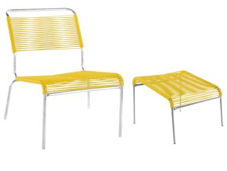 Schubiger M&ouml;bel Spaghetti-Lounger + Hocker S&auml;ntis