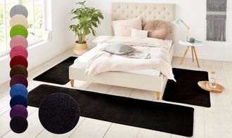Hanse Home Bettumrandung »Shashi« Höhe 8 mm 3 Stk. tlg. Kurzflor, Unifarben, Teppich, Bettläufer, Bettvorleger, Teppichläufer