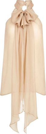 Nina Ricci Tops, Dames, Beige, XL, Mouwloze Beige Lavalliere