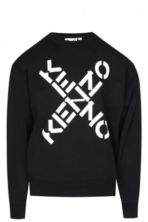 Kenzo Mens Sport Crewneck (Big X) - Black Cotton - Size Small