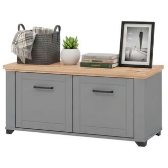 Dmora Mobile da Ingresso Menfi, un Ripiano, 2 Ante, 2 Vani, 103.5x41x47.5h cm Grigio