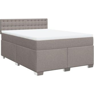 vidaXL Vidaxl - Cama Box Spring Con Colch&oacute;n Tela Gris Taupe 140x200 Cm