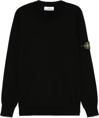 Stone Island Casual Gebreide Trui - Heren - Ronde hals truien - Zwart - M - Wol - Truien & Vesten