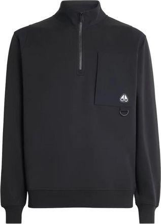 Moose Knuckles Dalon 1/4 Zip Sweater - Heren - Vesten met rits - Zwart - M - Hoodies & sweatvesten