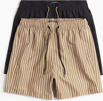 H&M 2er-Pack Badeshorts - Beige