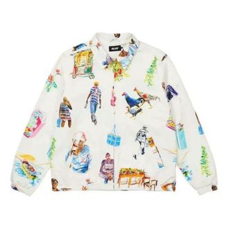 Palace Abstract Printing Zipper Jacket Unisex White P20JK003