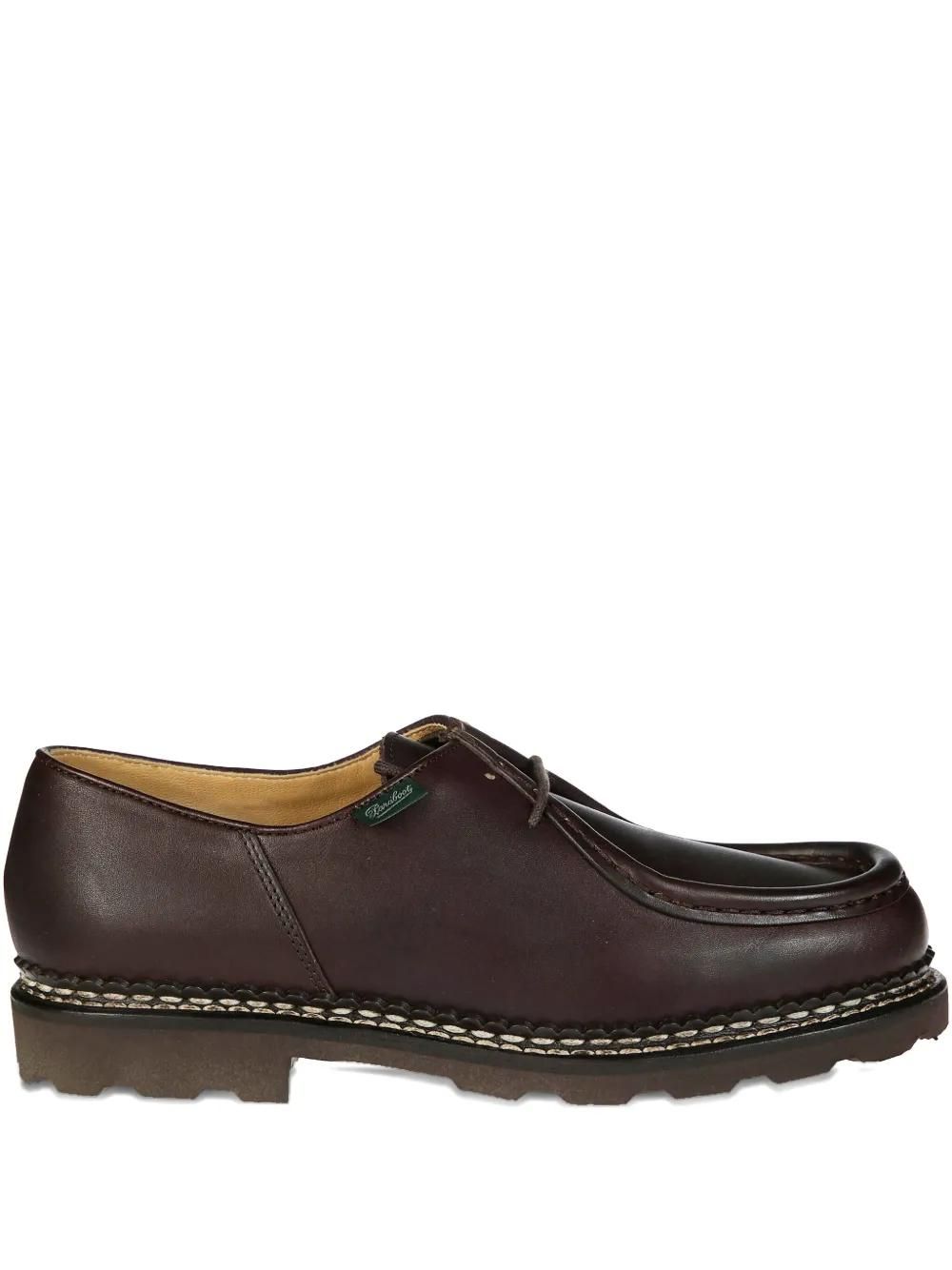 Paraboot Men’s Brown Leather Moc-Toe Lace Slip-Ons Paraboot Loafers Slip On Moc Toe Rubber Sole in Brown for  main image 2