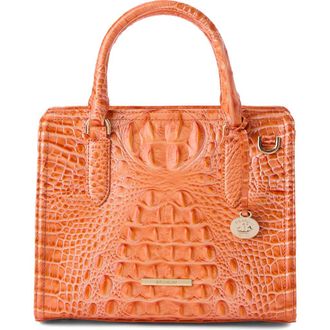 Brahmin Cami Croc Embossed Leather Satchel in Solar Orange at Nordstrom
