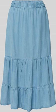 Christian Berg Midirock aus Lyocell-Mix in Denim-Optik in Blau, Gr&ouml;&szlig;e 34