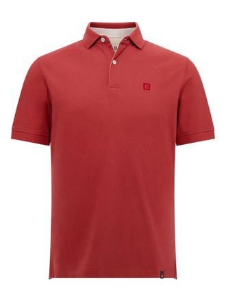 Boggi Milano Polo in cotone con ricamo logo - Rosso