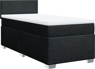vidaXL Vidaxl - Cama Box Spring Con Colch&oacute;n Tela Negro 90x200 Cm