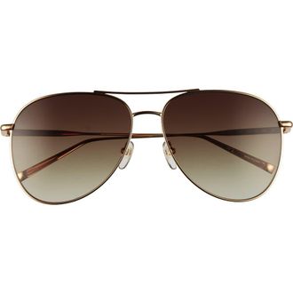 Longchamp Classic 59mm Gradient Aviator Sunglasses in Gold/Khaki Gradient at Nordstrom Rack