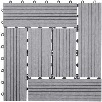 Hhg non utilizzato] Piastrelle pavimentazione da esterno Rhone T831 wpc 30x30cm 11 pezzi 1mq grigio incrociato