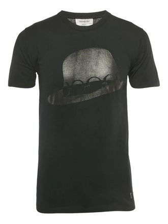 Saint Laurent graphic hat T-shirt - men - Cotton - S - Black
