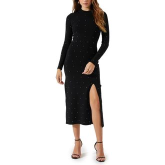ASTR the Label Kariana Long Sleeve Sweater Dress in Black at Nordstrom Rack, Size Small