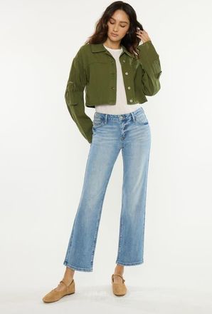 Kancan Matilda Essentials Mid Rise True Straight Jeans in Medium Wash at Nordstrom, Size 25