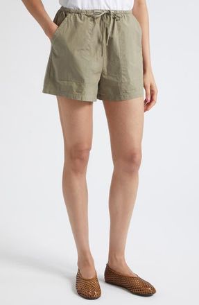 Leset Kyoto Patch Pocket Cotton Drawstring Shorts in Cypress at Nordstrom, Size X-Large