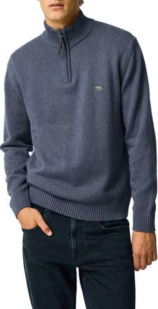 Rodd & Gunn Merrick Bay Quarter Zip Sweater in Stonewash at Nordstrom, Size Xxx-Large