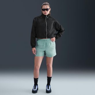 Nike Womens Nike Sportswear Classic Wovens Mid-Rise Shorts in Green | FV7557-017