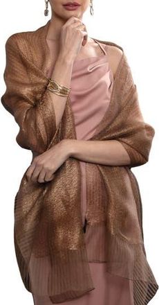 Saachi Silk Shimmering Scarf in Copper at Nordstrom Rack