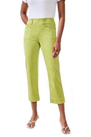 Tribal Womens Pull-On Kick Flare Capri Pants In Mint Leaf