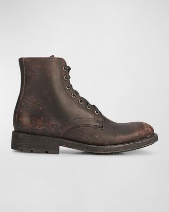 Frye Mens Bowery Leather Lace-Up Boots